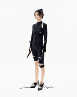 tタイスリットショートレギンス / Black