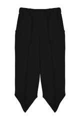 V　Cut　rib　half　pants