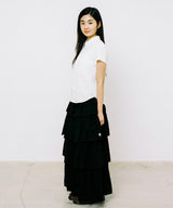 Twister Star Check Tiered Skirt - Black 