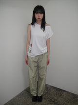 NYLON STUD PINTUCK PANTS (SAND BEIGE)