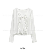 Simone Tie Ribbon Cardigan Set