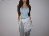 Lettering Pad Camisole Sleeveless T-shirt