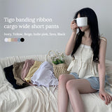 Tigo banding ribbon cargo wide short pants