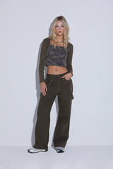 EYELET CARGO PANTS
