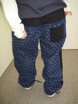 Denim Contrast Lettering Sweatpants (2 Colors)