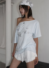 SHELL SHIRRING OFF TEE