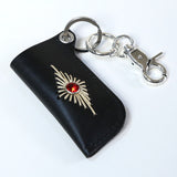 stud & wax thread lighter case keyring black