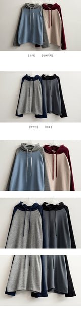 Elling Fleece Color Matching Nagrang Hoodie