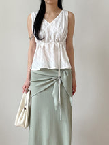 Hachi Shirred Strap Sleeveless Blouse