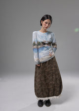 Donau Watercolor Long Sleeve Top (Blue)