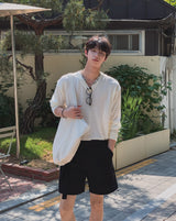 Solar Linen V-neck Knit