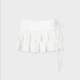 Lace Mini Wrap Skirt (white)