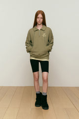 CHERRY ARCH LOGO HALF ZIP UP [LIGHT KHAKI]
