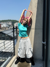 belted bermuda pants