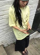Koge Star Musical Note Printing Loose Fit Short Sleeve Tee