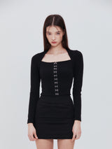 フックスクエアトップス(black)