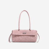 Vintage Jacquard Flap Baguette Shoulder Bag