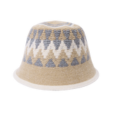  Triangle Pattern Bucket Hat (Beige)