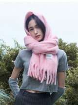 Wool candy muffler (bery pink)