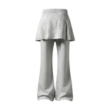 チェックレイヤードフレアパンツ