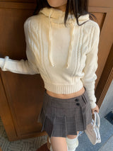 Wrap Check Pleated Mini Skirt