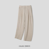 LMN クールリネンベンダブルピンタックスラックス (4 colors)