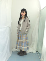 Hazel latte checkered skirt