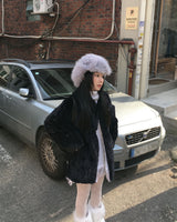 Fur long coat
