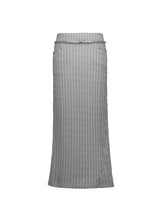 KNIT STUDDED LONG SKIRT / GRAY