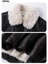 Custom Warm Fur Collar Leather Jacket
