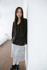pale floral midi skirt(3colors)