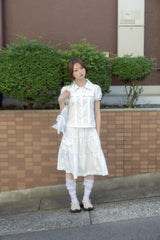 wing frill blouse(WHITE)