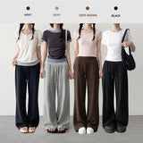 サマークール レッグラインカバー スリムフィット💫プラスバンディングセミブーツカットスウェットパンツ(4 colors)