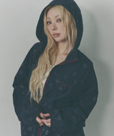 Dot Asymmetric Cutout Windbreaker [Navy]