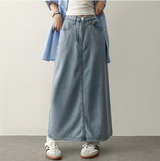 Sundy Charlang クールデニムロングスカート [ショート & ベーシックセレクション] Lyocell Fabric