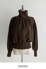 Colb Puff Shirring Button Polar Knit