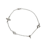 Vintage Silver Crystal Flower Bracelet