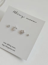 [4 set] White Snowflake Piercing Set 
