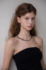 Oval black onyx necklace
