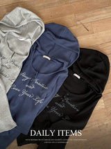 Half Button Deep U-neck Waffle Hood T-shirt (3color)