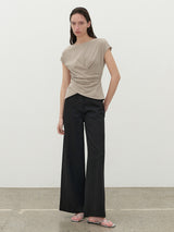 (PT-5682)ESSENTIAL SOLID WIDE PANTS