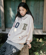APPLIQUE LOVE ZIP UP HOODIE(CV2GFFM486A)