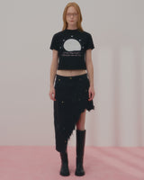 チャーミングシェルクロップTシャツ-BLACK