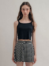 Striped Mini Skirt_Charcoal