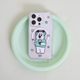 (SET) Star icecream_magsafe jellyhard smartphone case + magsafe card wallet(silver)