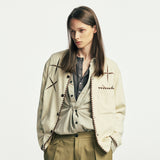 east star button up terry cardigan ivory