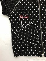 ドットポケットフーディーTシャツ (ジップアップ)