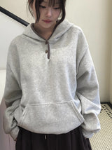 ティバーボタンスナップフードカラーフリース