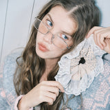 Lace scrunchie_peach beige