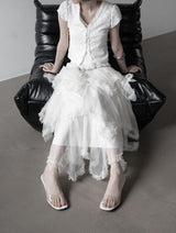 Cherian Chiffon Unbalance Tiered Skirt